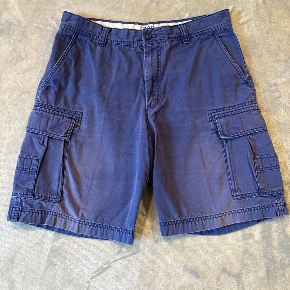 Izod Cargo Blue Shorts Casual Cotton Twill Mn’s 34